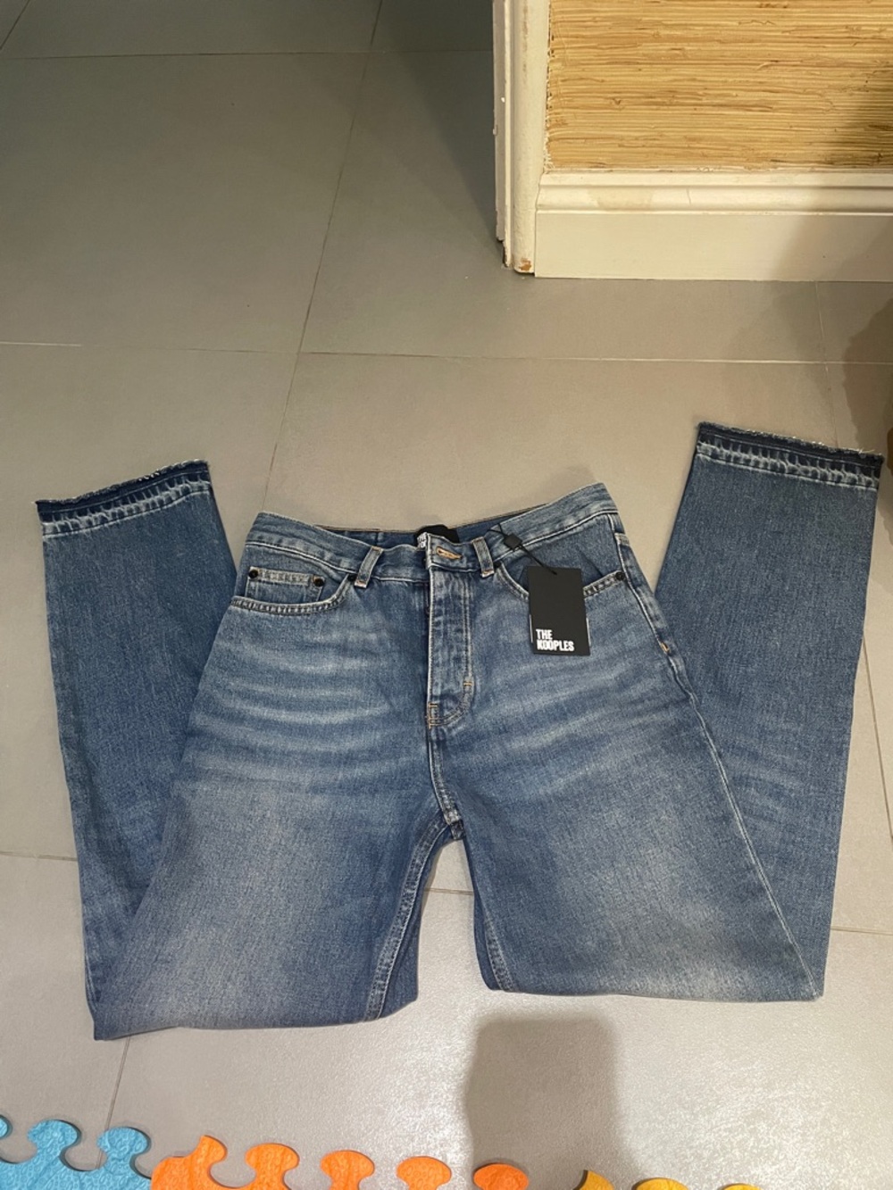 NWT The Kooples Men's Medium Blue Slim-Straight Jeans